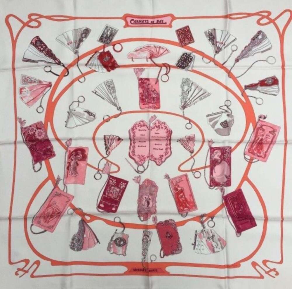Hermès Carnets de Bal 90cm Silk Scarf by Caty Latham